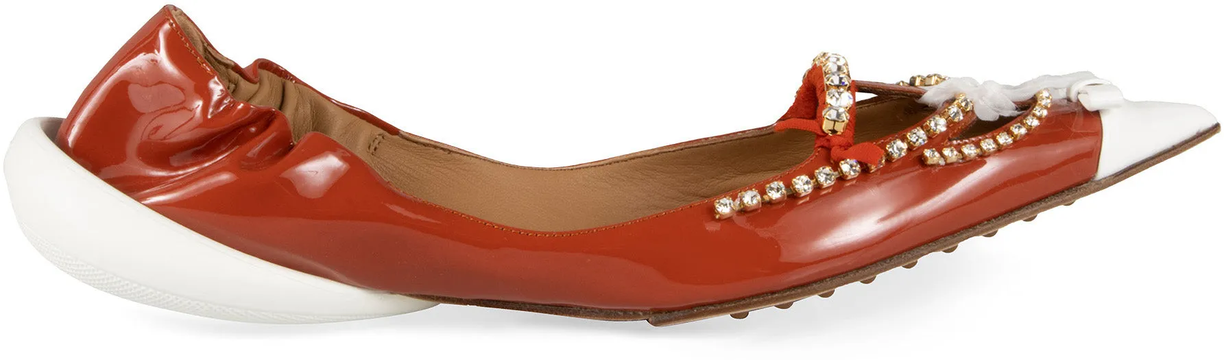 13 09 SR Ballerine Miky in pelle con cristalli