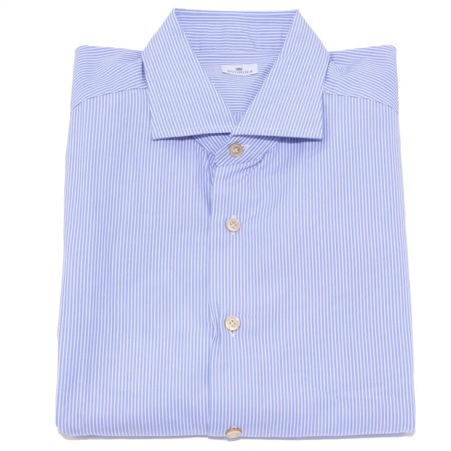 3709K camicia uomo SONRISA blue/white stripes shirt cotton man