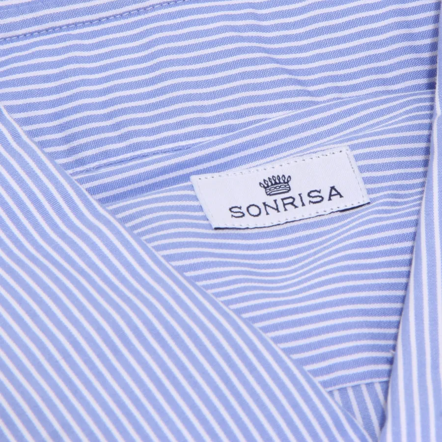 3709K camicia uomo SONRISA blue/white stripes shirt cotton man