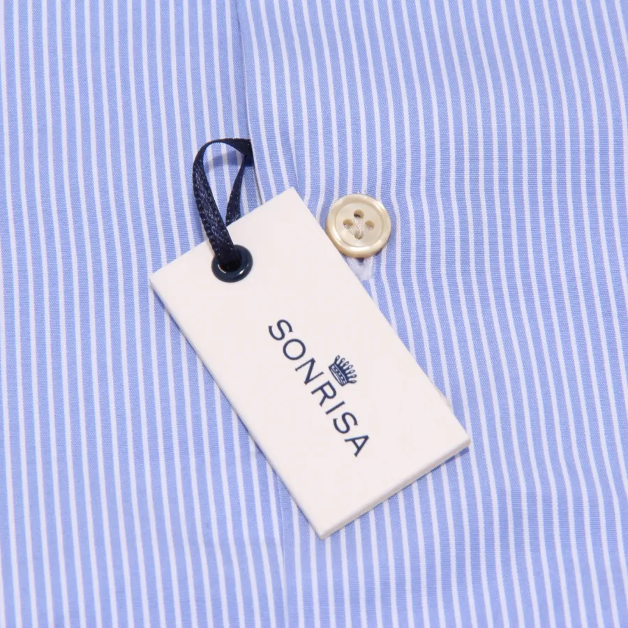 3709K camicia uomo SONRISA blue/white stripes shirt cotton man