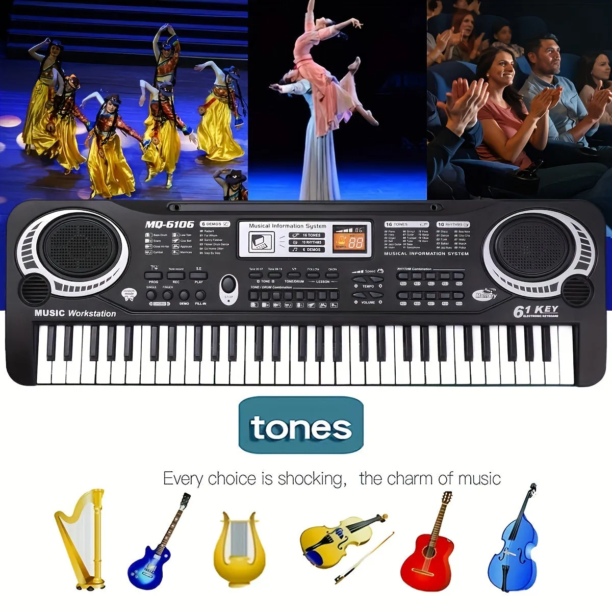 61 Tasti Pianoforte Per Bambini Tastiera Portatile Per Bambini Strumento Musicale Elettronico Tastiera Musicale Multifunzione Pi