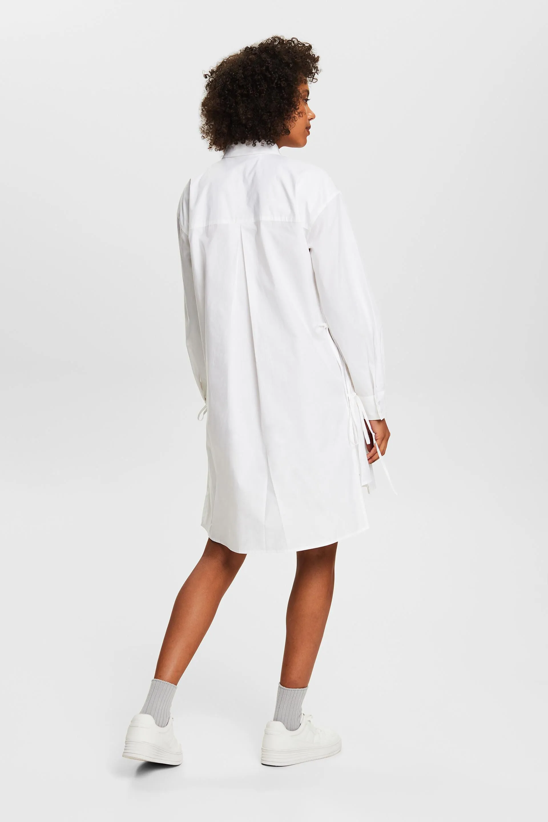 Abito camicia in popeline con nodi decorativi