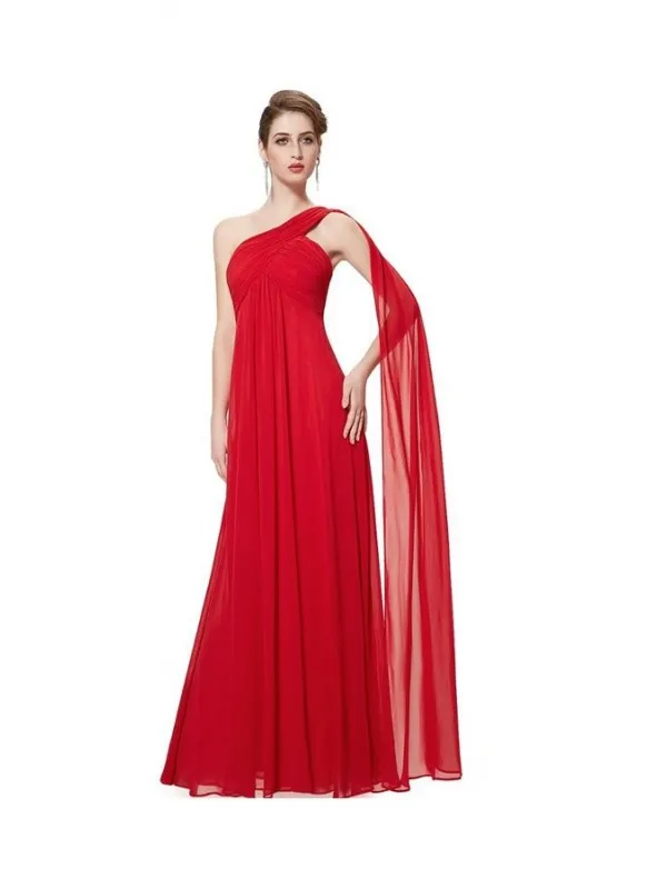 Abito da Cerimonia per damigella rosso in georgette economico