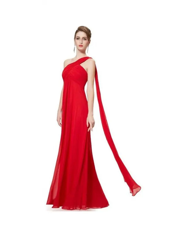 Abito da Cerimonia per damigella rosso in georgette economico