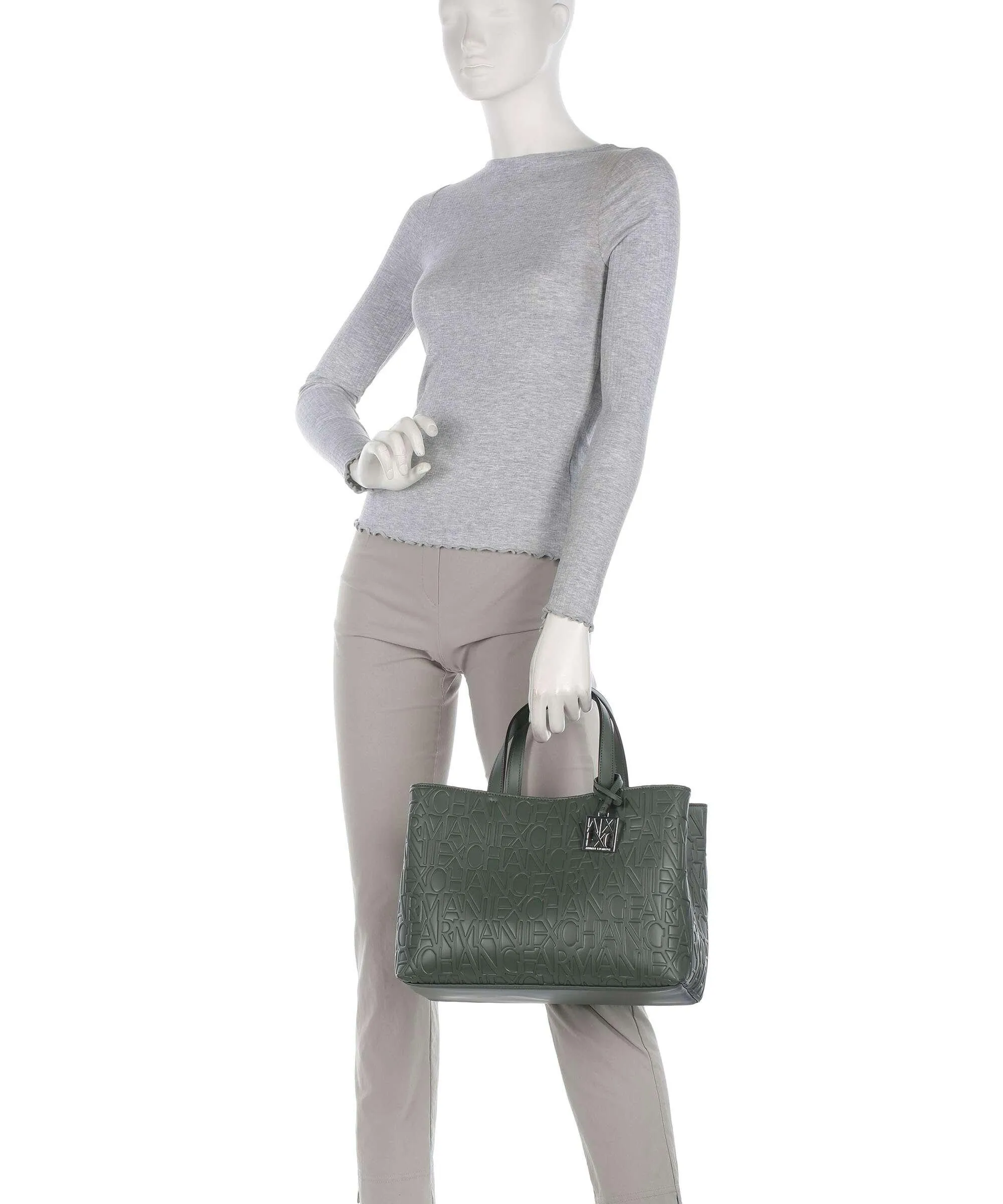  Armani Exchange Liz M Borsa a mano pelle sintetica verde scuro  