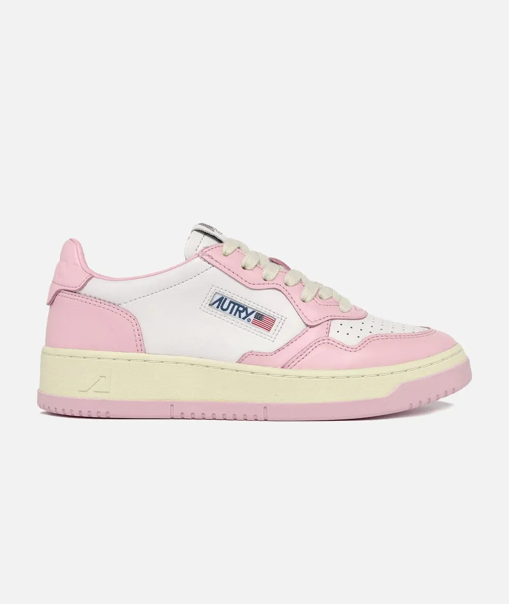 AUTRY DONNA--Medalist Low Bicolor leather sneakers