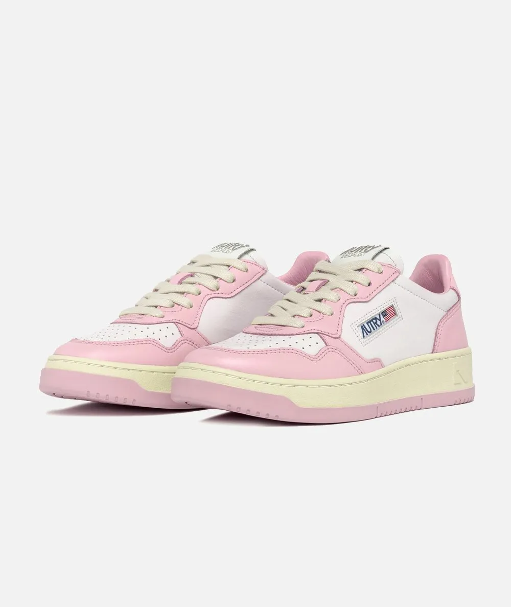 AUTRY DONNA--Medalist Low Bicolor leather sneakers