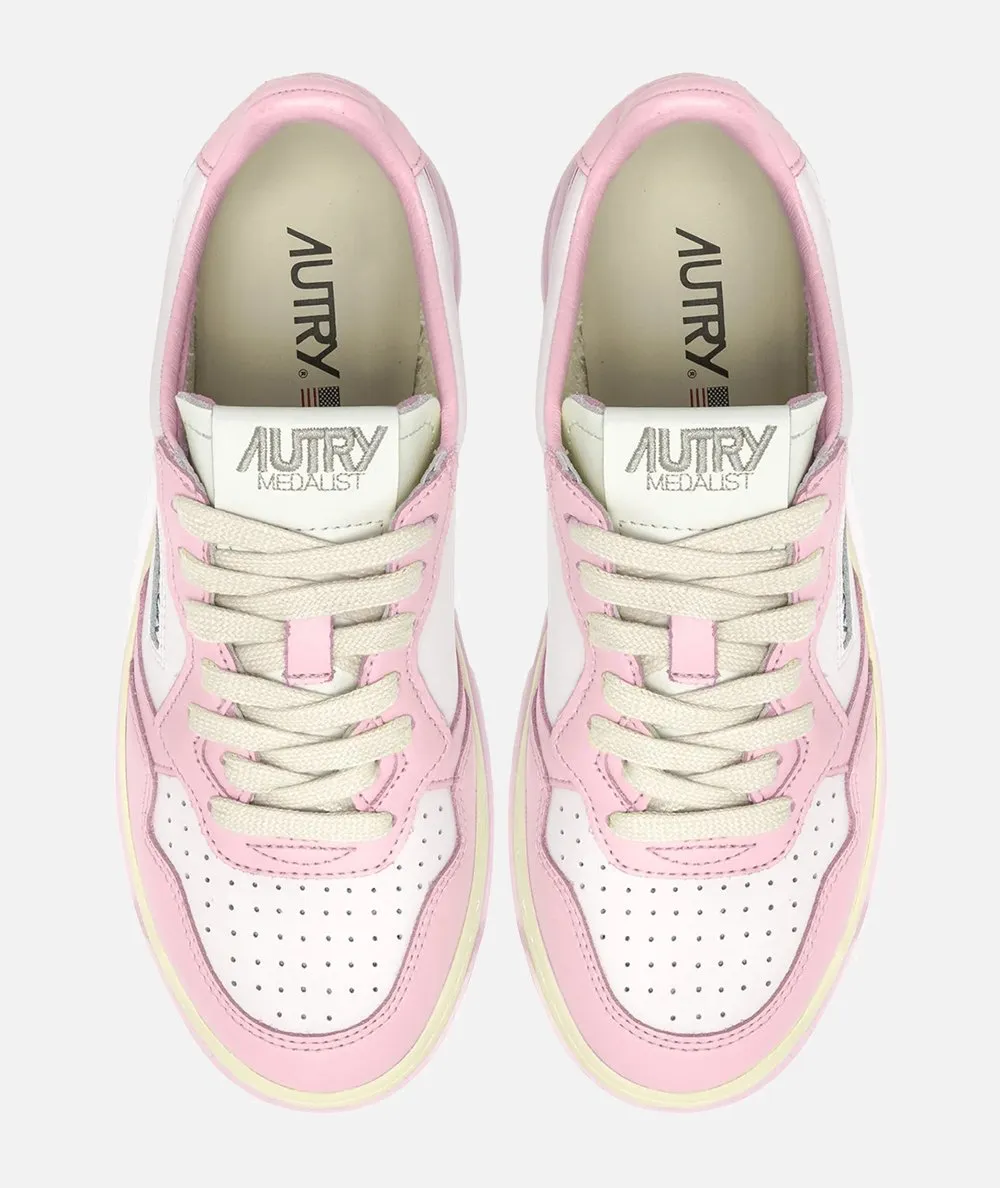 AUTRY DONNA--Medalist Low Bicolor leather sneakers