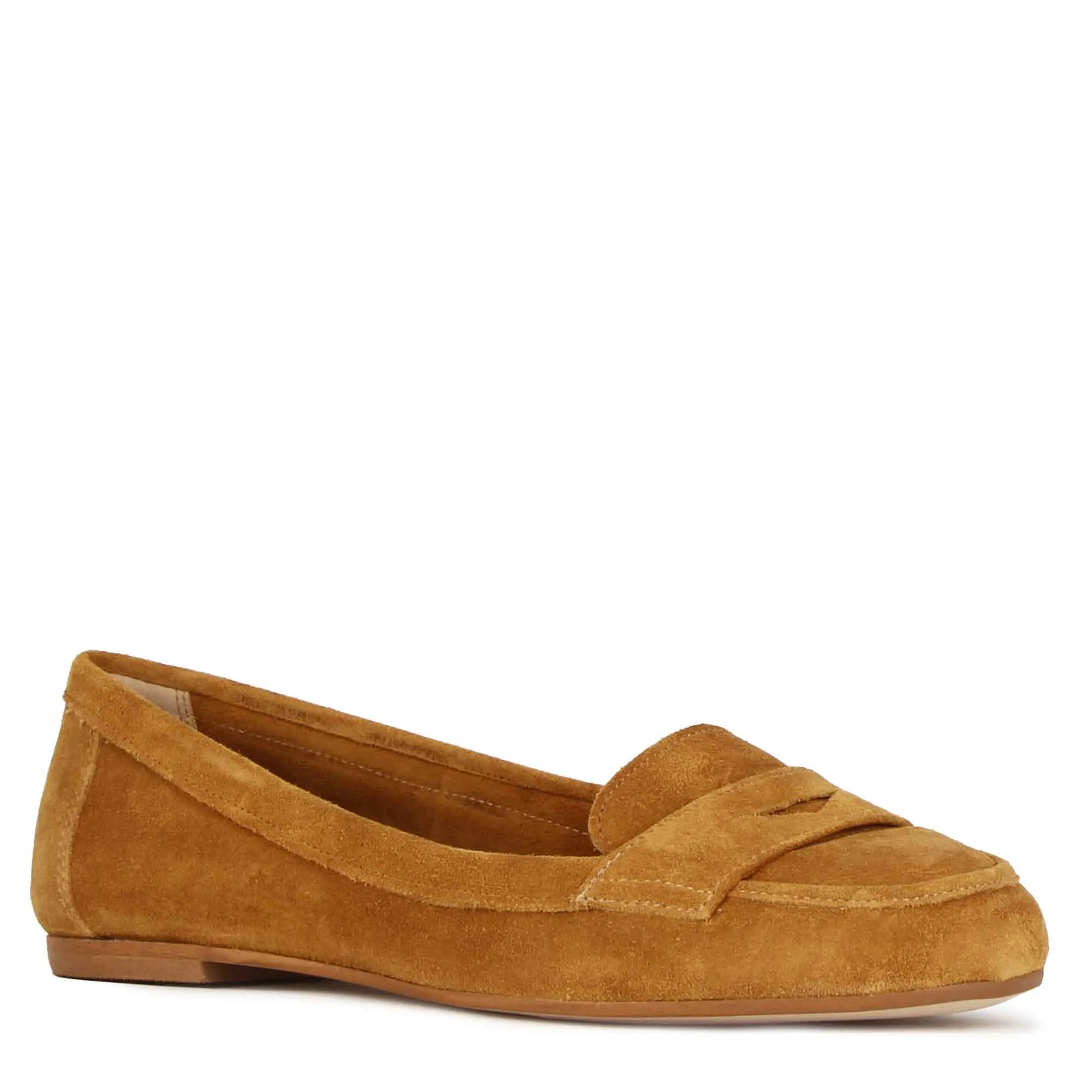 Ballerina classica da donna in pelle scamosciata colore marrone
