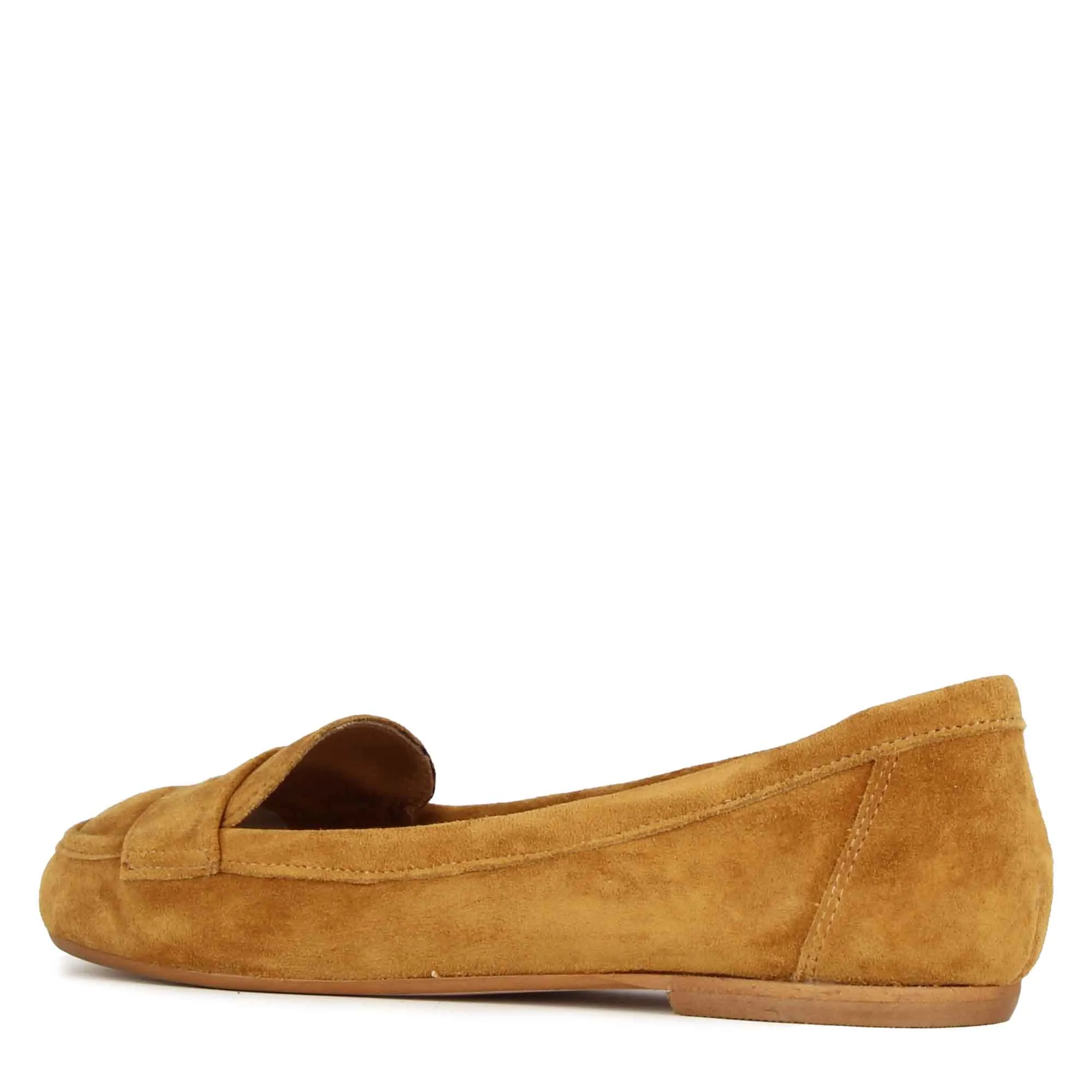 Ballerina classica da donna in pelle scamosciata colore marrone
