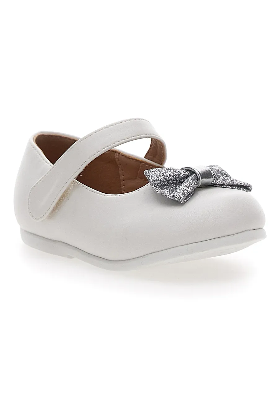 Ballerine Primi Passi Bianche con Fiocco Glitter PITT KIDS 392444