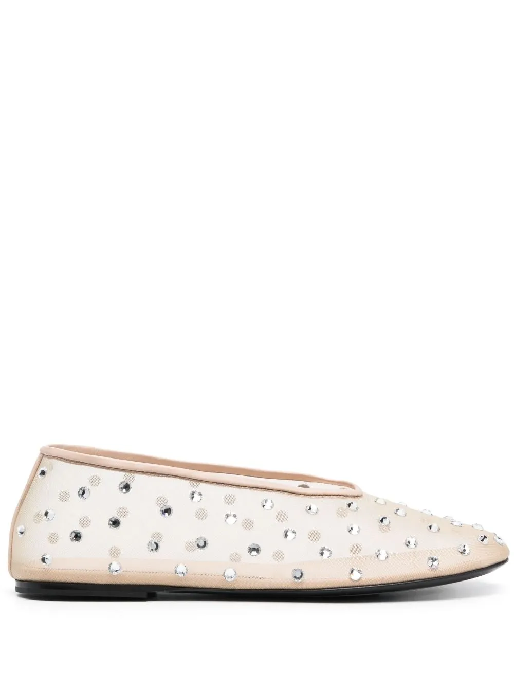 Ballerine the marcy in rete con cristalli in beige - donna