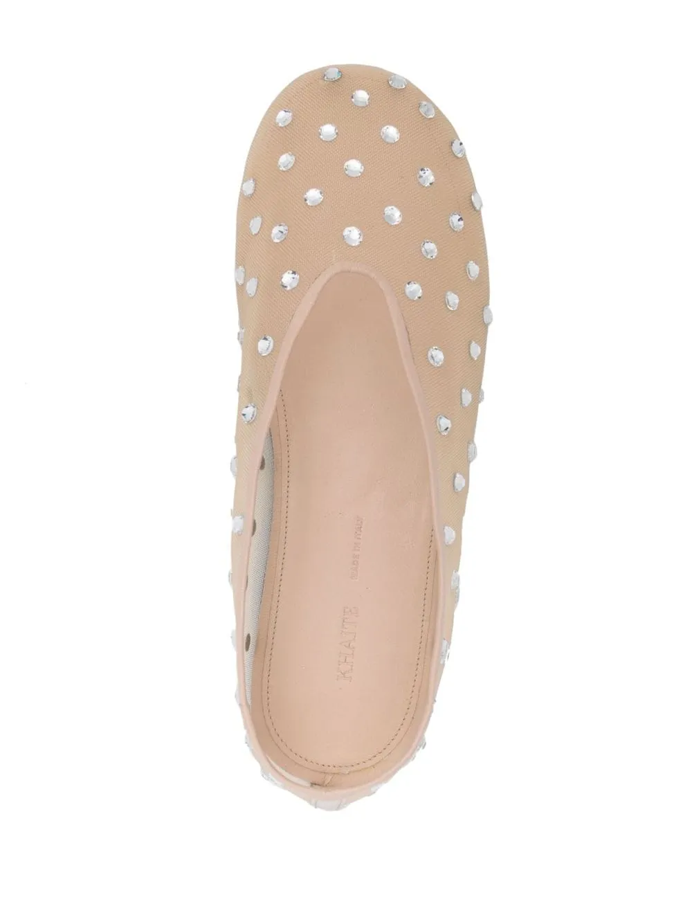 Ballerine the marcy in rete con cristalli in beige - donna