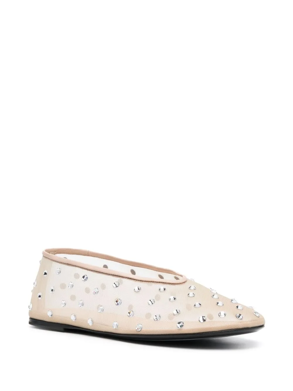 Ballerine the marcy in rete con cristalli in beige - donna