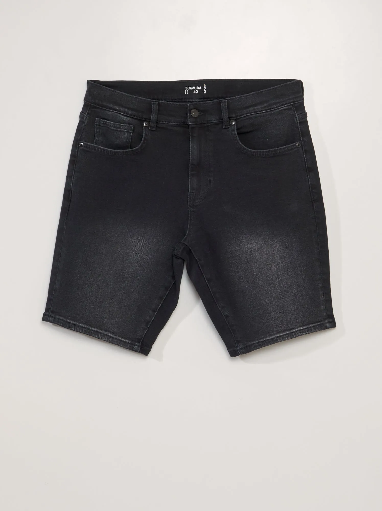 Bermuda in jeans con 5 tasche - GRIGIO