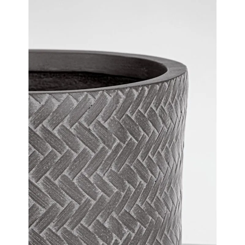 Bizzotto outdoor Set 4 porta vaso tressage cilindrico antracite