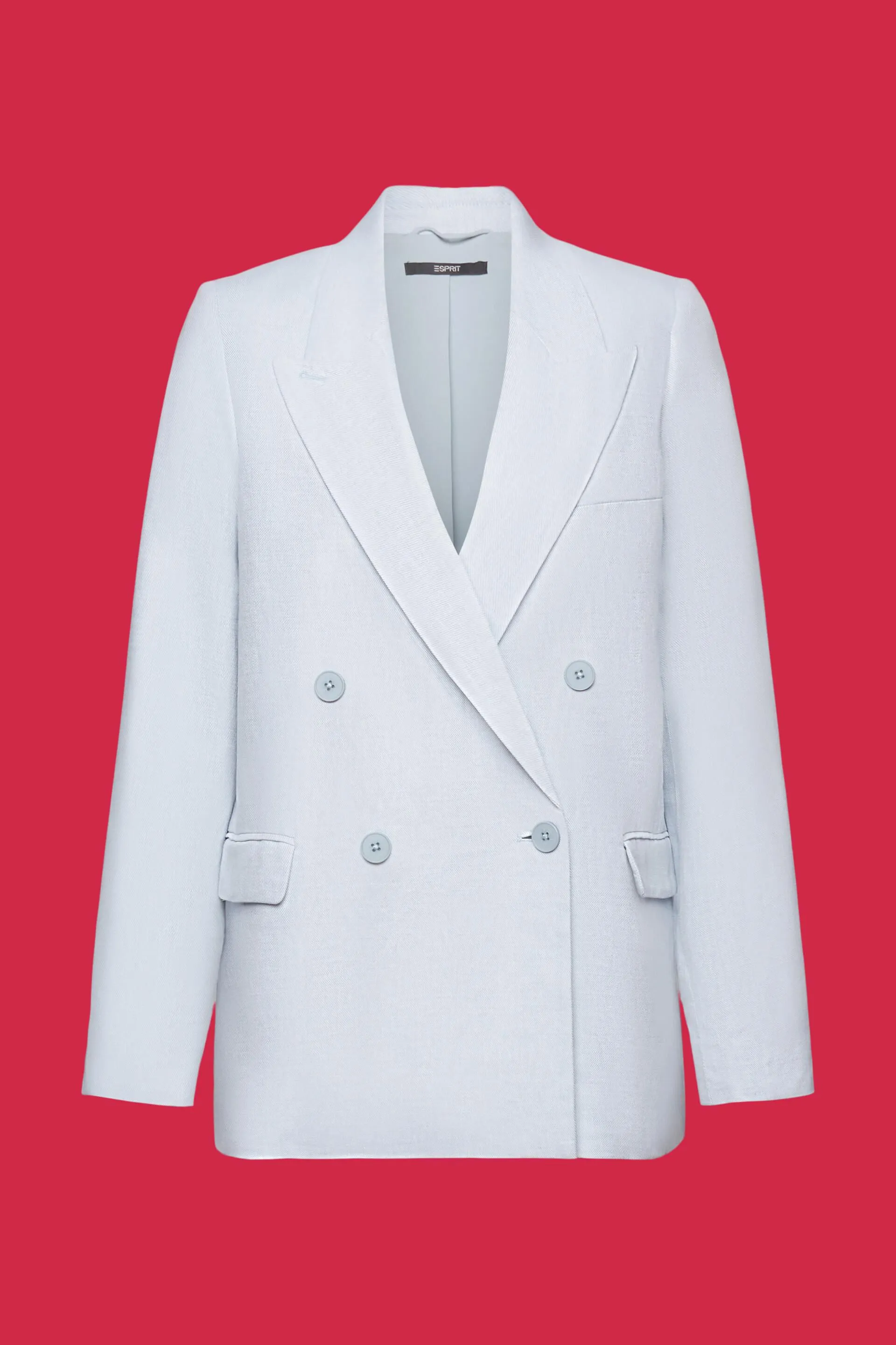 Blazer a doppiopetto in cotone e lino