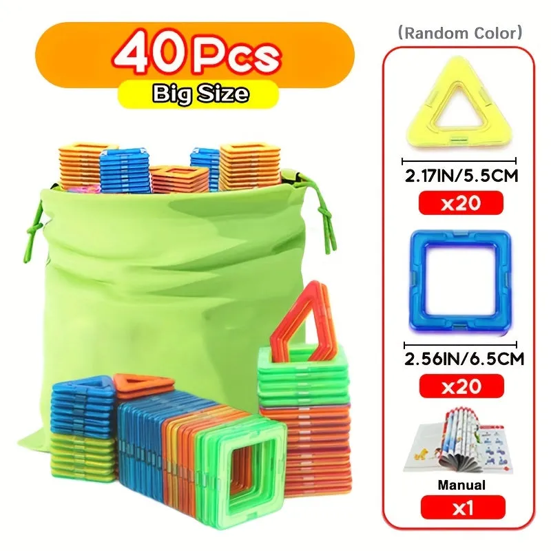 Blocchi magnetici di grandi dimensioni Designer fai da te Magnete Giocattolo Costruttore educativo Set Giocattoli per bambini, R