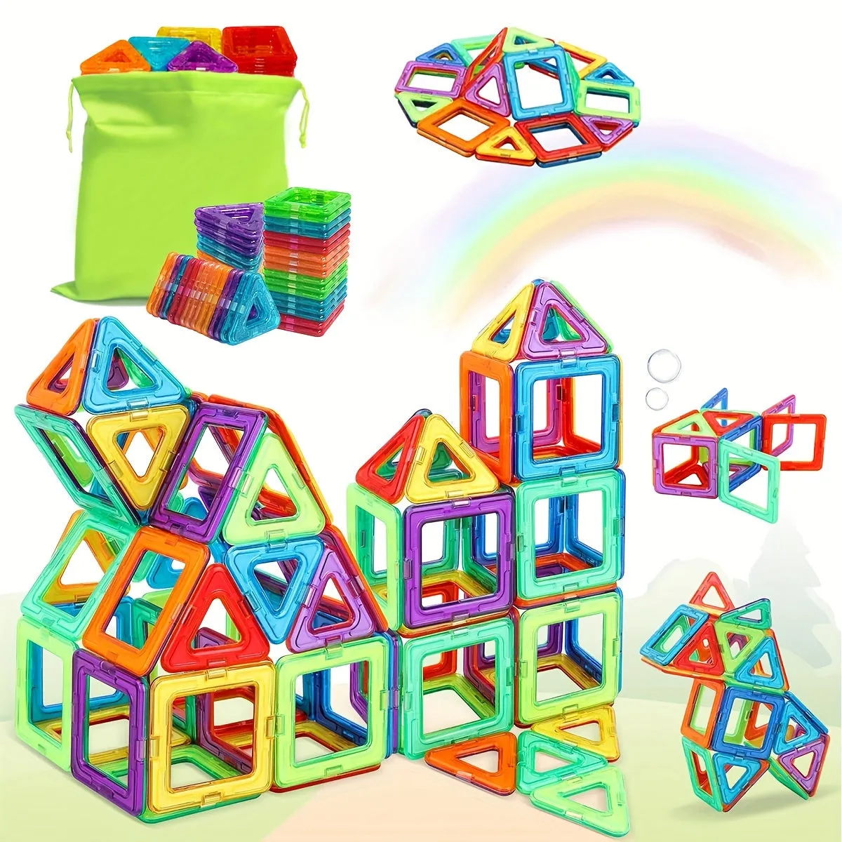 Blocchi magnetici di grandi dimensioni Designer fai da te Magnete Giocattolo Costruttore educativo Set Giocattoli per bambini, R