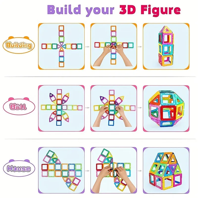 Blocchi magnetici di grandi dimensioni Designer fai da te Magnete Giocattolo Costruttore educativo Set Giocattoli per bambini, R