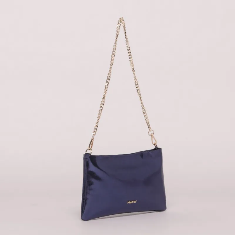 BORSA A BUSTA LAMINATO BLU