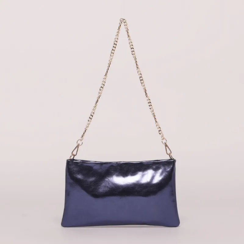 BORSA A BUSTA LAMINATO BLU