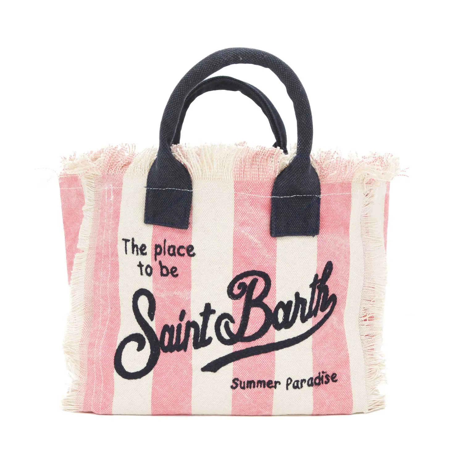 Borsa A Mano Colette Bianca E Rosa A Strisce