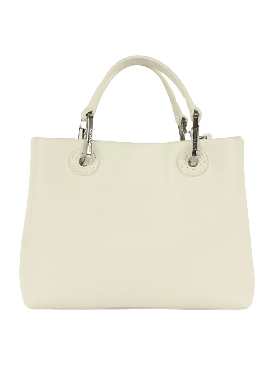 Borsa a mano media con scritta logo a rilievo