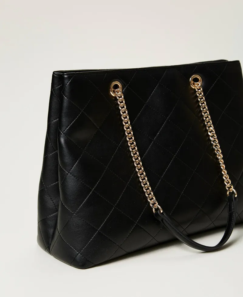 Borsa shopper con chiusura Oval T