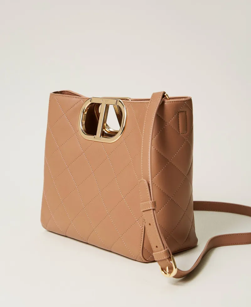 Borsa shopper 'Lila' trapuntata con manico Oval T