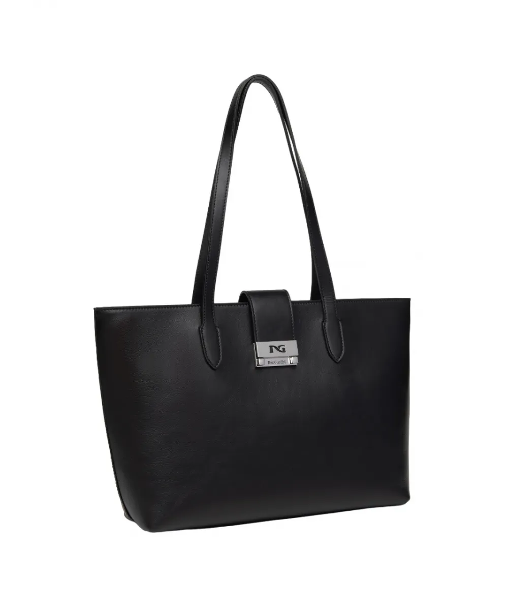 Borsa Tote In Pelle Nero