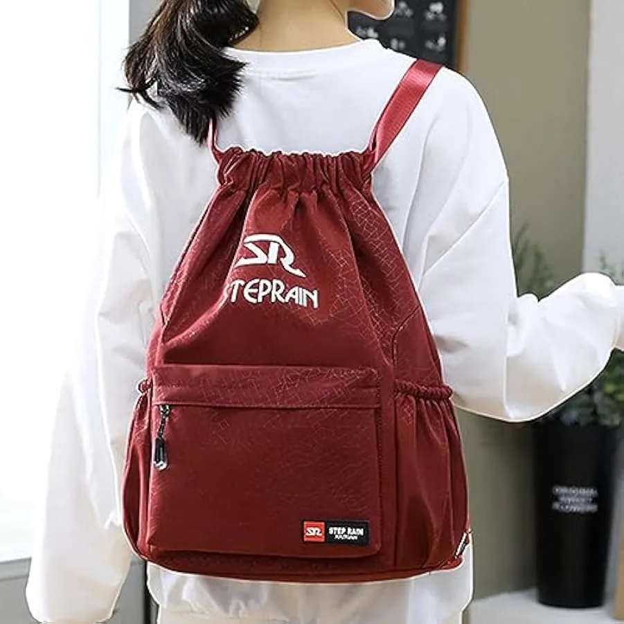 Borsa zaino con coulisse, borsa da viaggio ergonomica per palestra in nylon, borsa sportiva da palestra a prova di perdite, bors