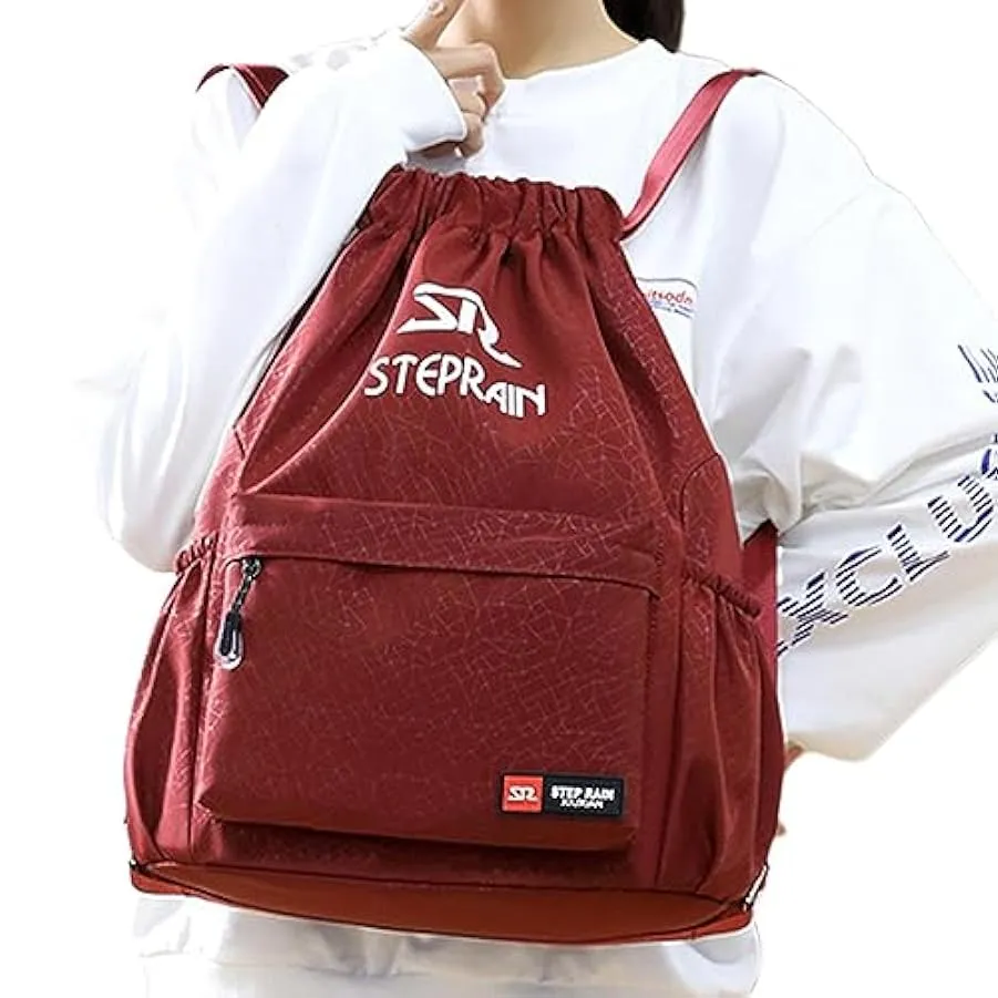 Borsa zaino con coulisse, borsa da viaggio ergonomica per palestra in nylon, borsa sportiva da palestra a prova di perdite, bors