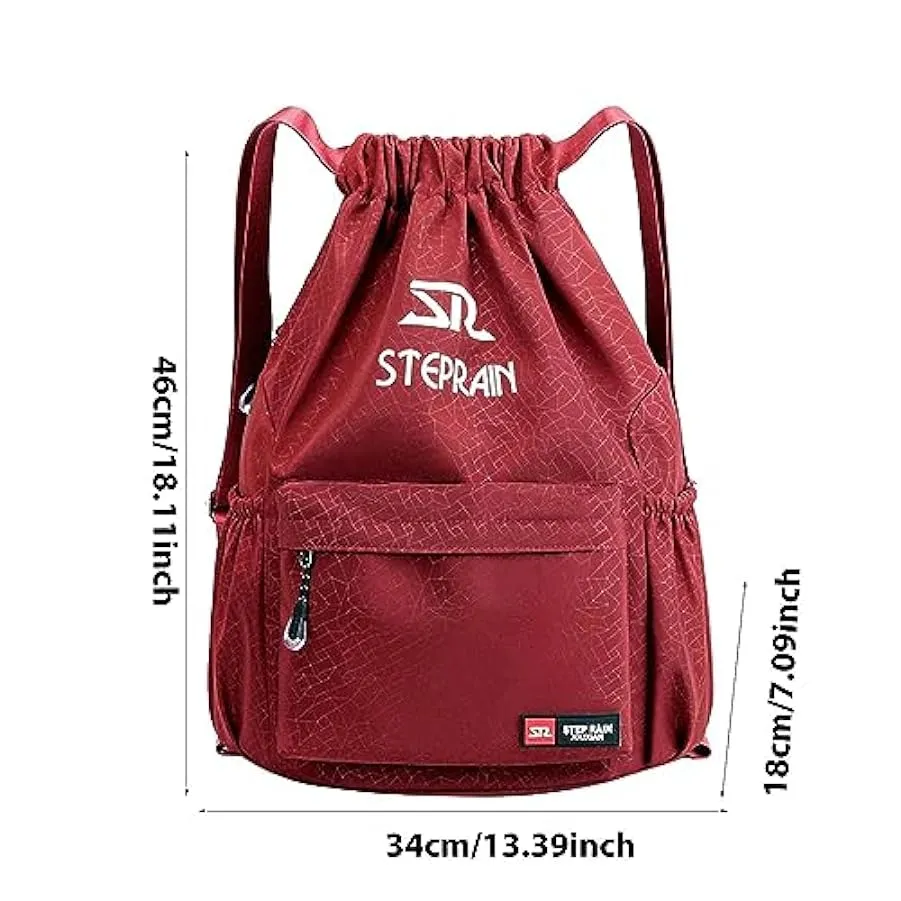 Borsa zaino con coulisse, borsa da viaggio ergonomica per palestra in nylon, borsa sportiva da palestra a prova di perdite, bors