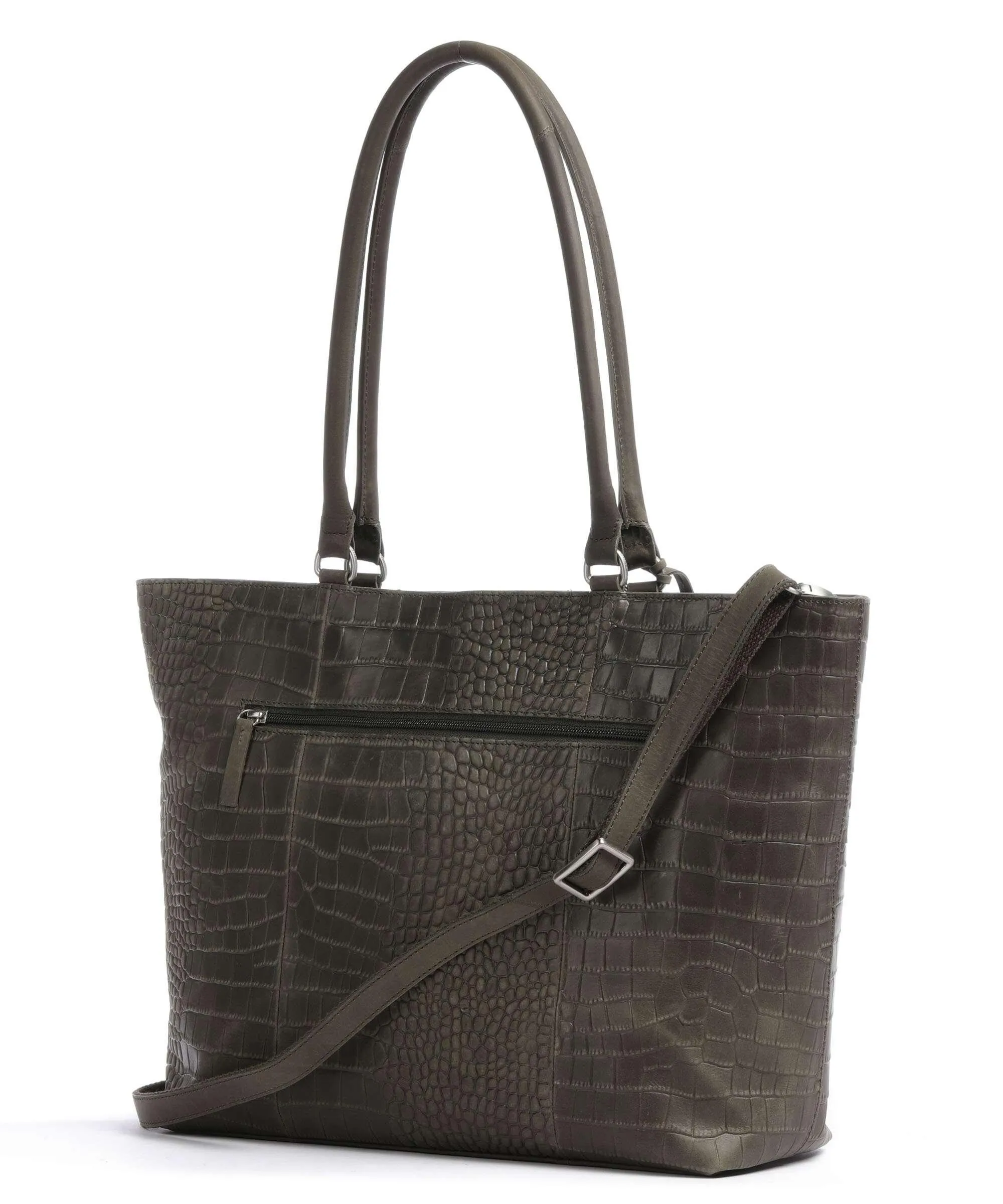  Burkely Cool Colbie Borsa shopper 15″ pelle in rilievo verde scuro  