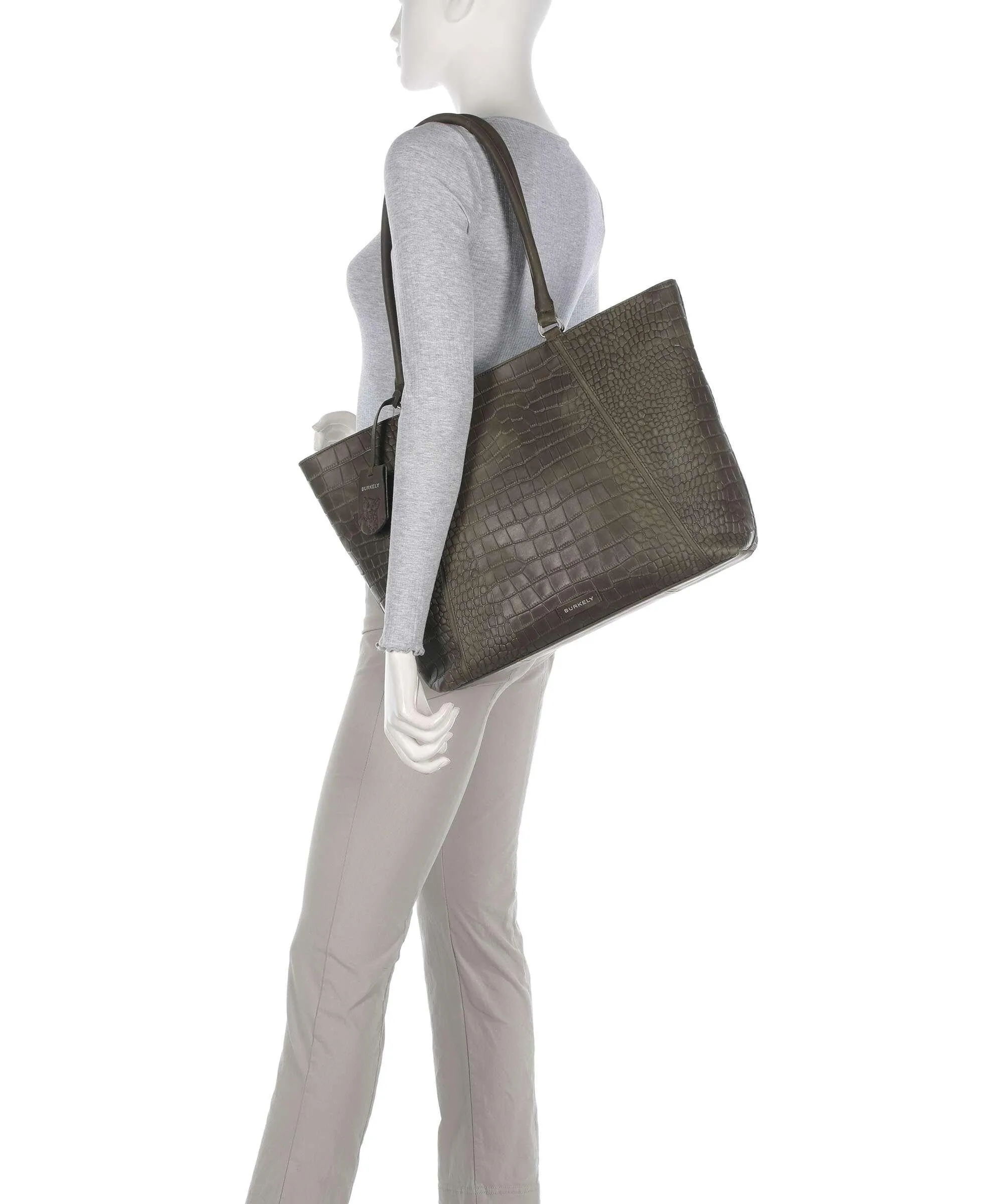  Burkely Cool Colbie Borsa shopper 15″ pelle in rilievo verde scuro  