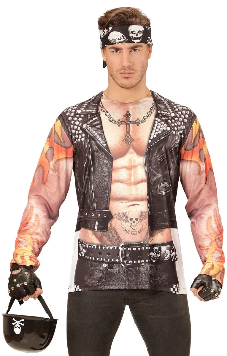 Camicia 3D ragazzo cattivo motociclista