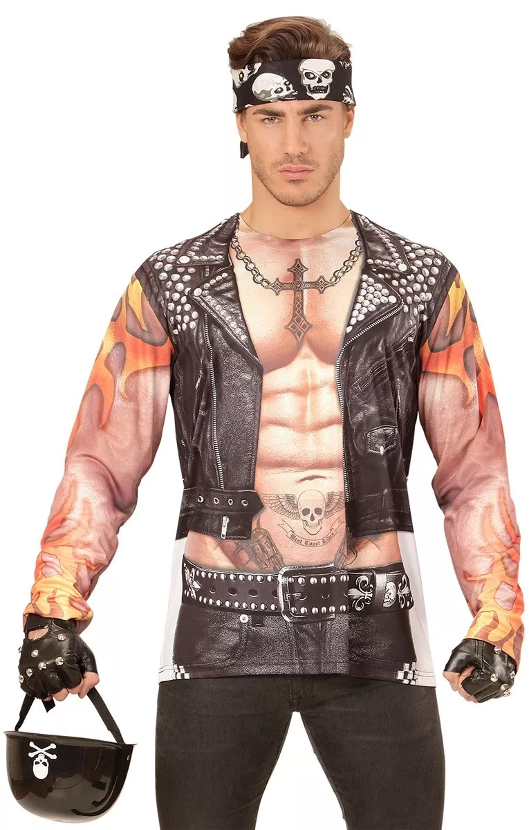 Camicia 3D ragazzo cattivo motociclista