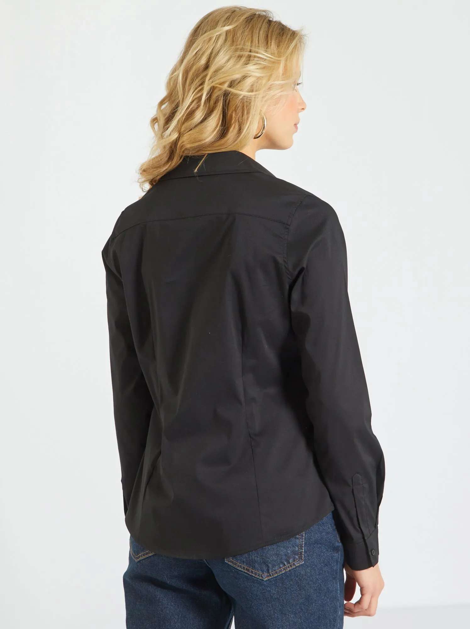 Camicia effetto fit collo italiano - nero