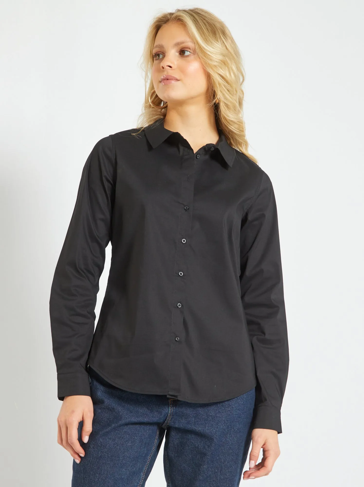 Camicia effetto fit collo italiano - nero