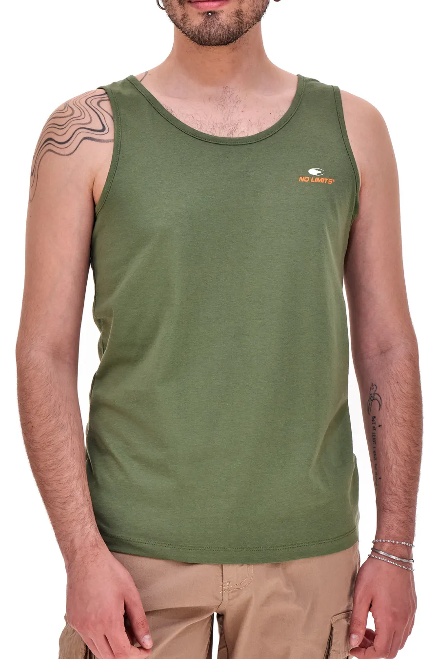Canotta Verde Militare A Spalla Larga  No Limits 001S24