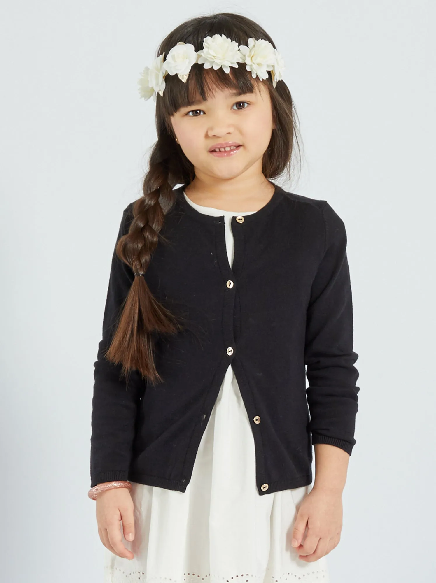 Cardigan in maglia fine - nero