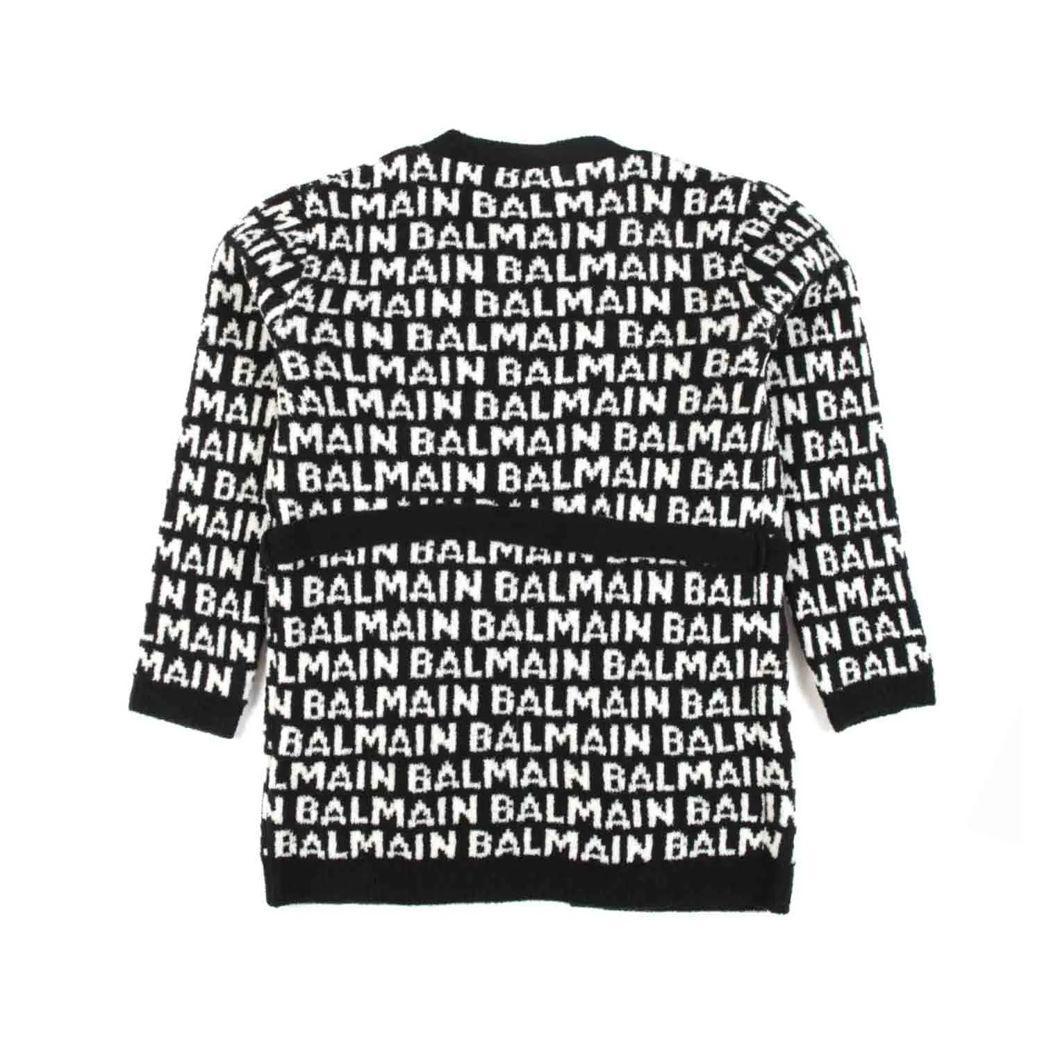 Cardigan Oversize Nero E Bianco Con Cinta