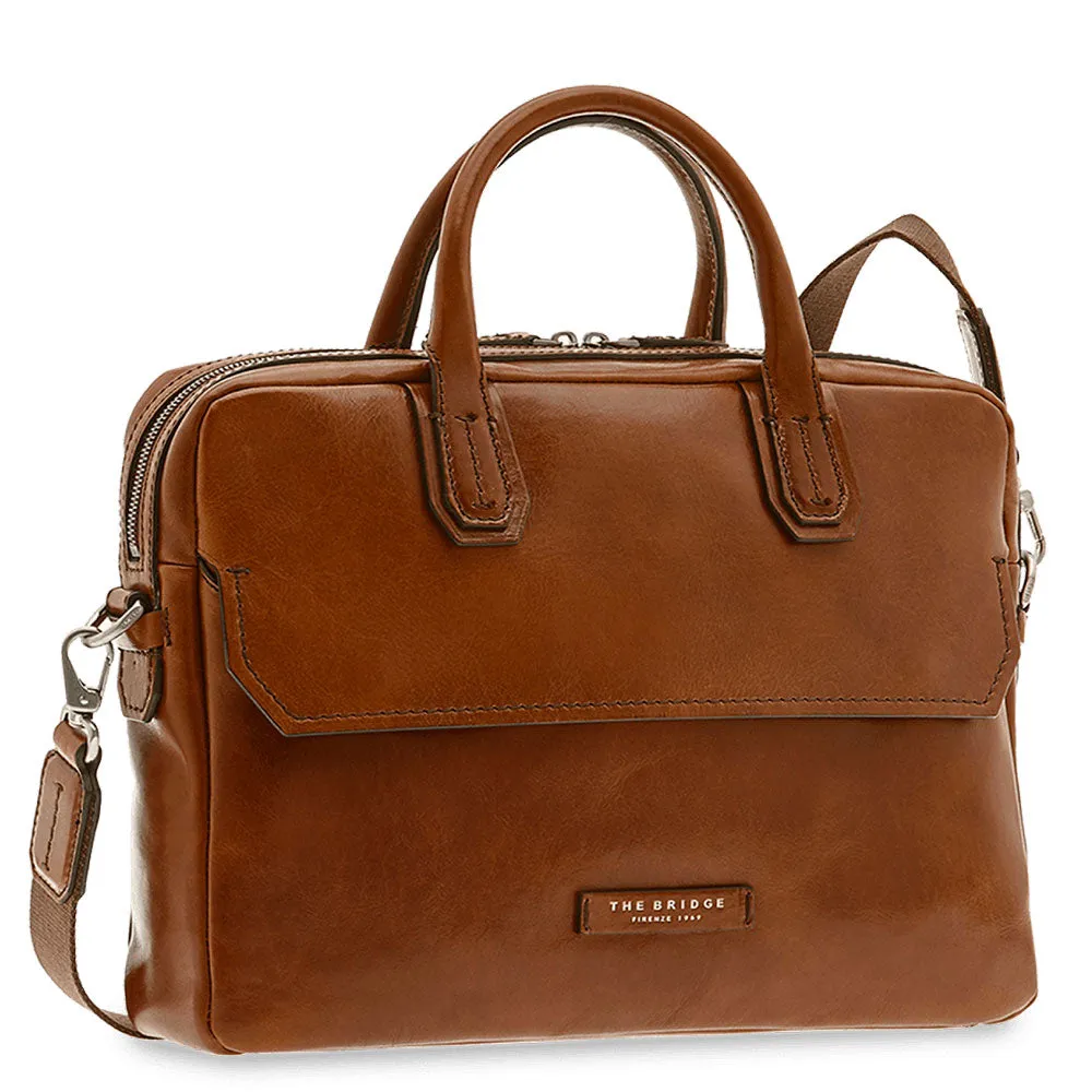 Cartella Uomo Porta Pc THE BRIDGE in Pelle Marrone linea Williamsburg