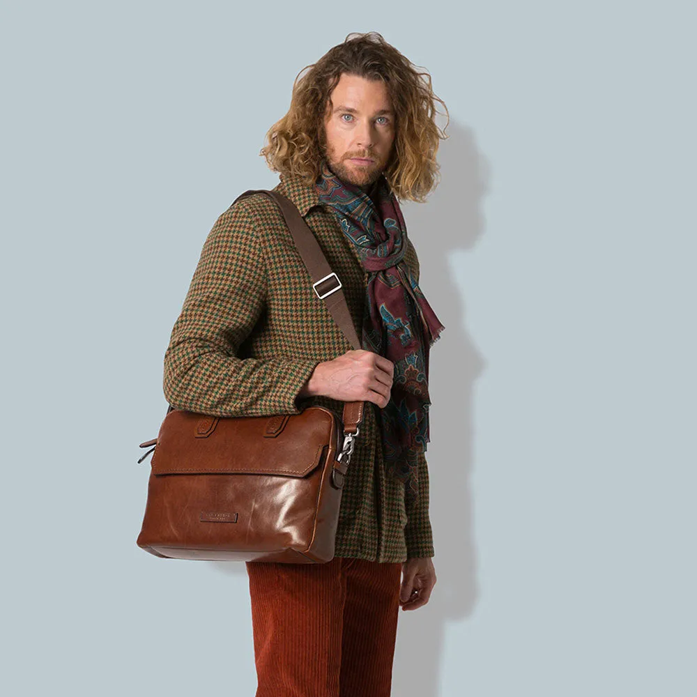 Cartella Uomo Porta Pc THE BRIDGE in Pelle Marrone linea Williamsburg