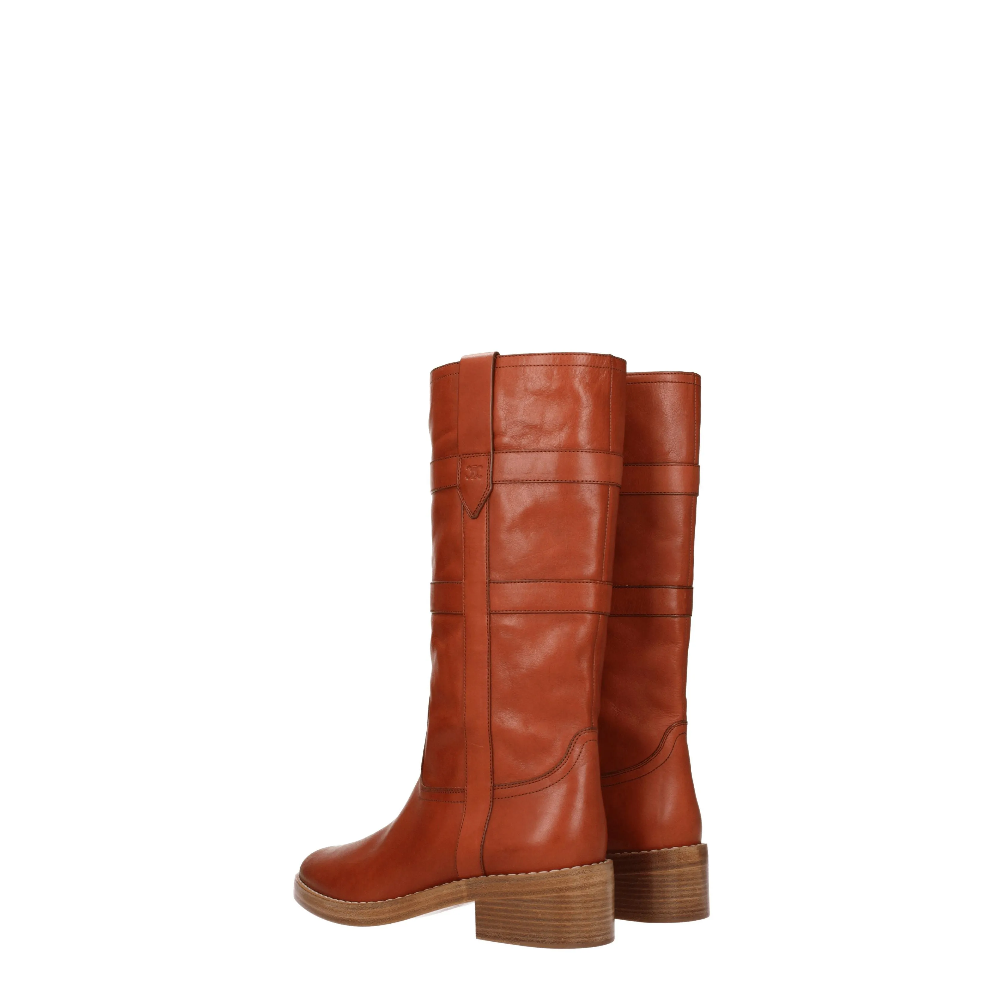 Celine Stivali Donna Pelle Marrone/Cognac