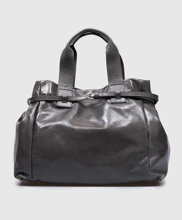 Christian Villa Borsa tote in pelle grigia lucida 6145
