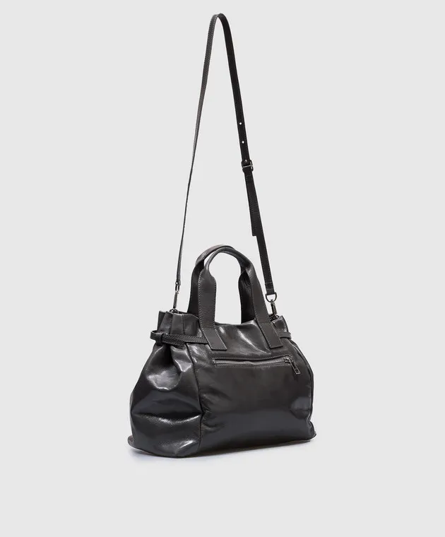 Christian Villa Borsa tote in pelle grigia lucida 6145