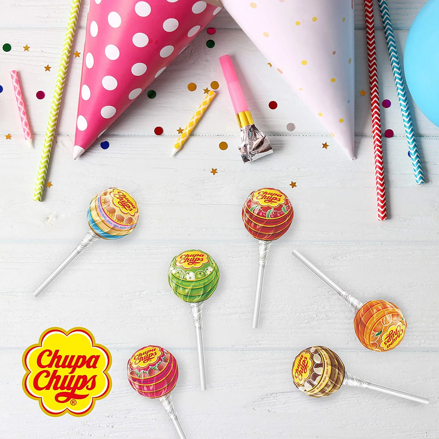 Chupa Chups Margherita, Confezione Speciale, Gusti Assortiti Frutta e Cola, Idea Regalo per Feste e Compleanni, Ottimo per Hallo