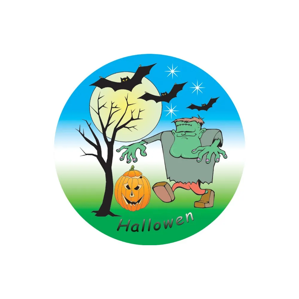 Cialda In Ostia Tonda  Halloween Horror Torta Decorazioni Dischi Commestibile